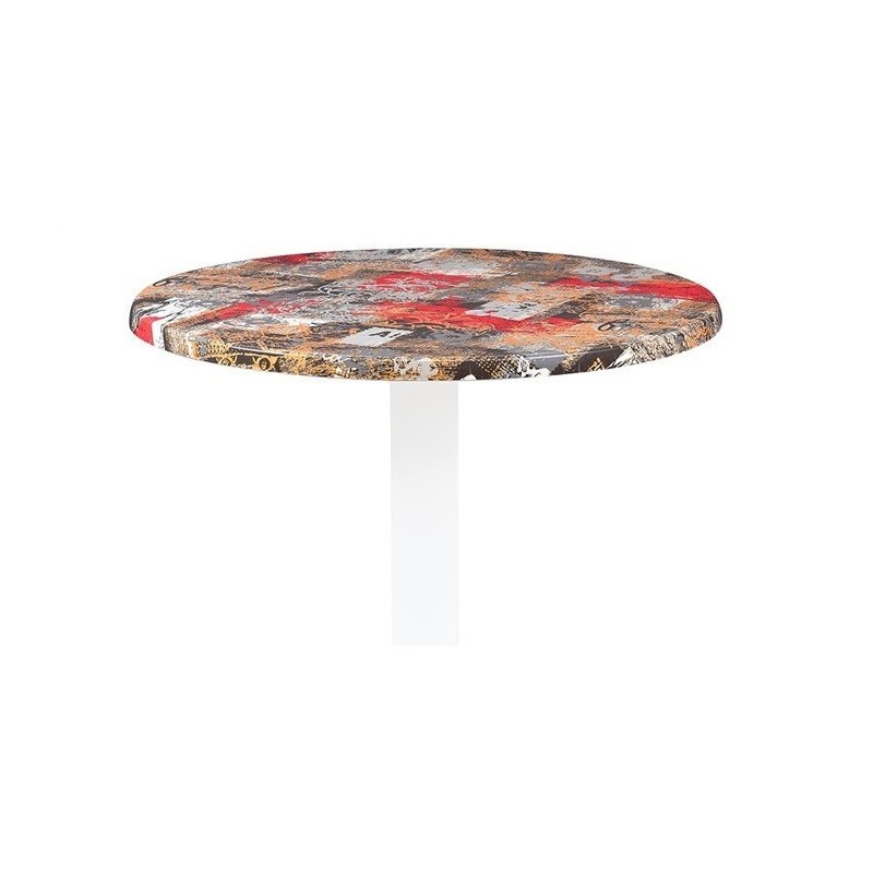 Mesa IPANEMA, acero inoxidable, base de 72 cms y tapa 70 cms. Color a elegir, Tableros de 70 cms: WERZALIT ALEMANIA - BABYLON 213 - Imagen 2