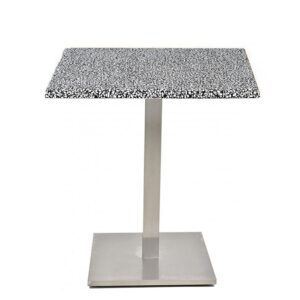 Mesa IPANEMA, acero inoxidable, base de 72 cms y tapa 80 x 80 cms. Color a elegir, Tableros de 80x80 cms: WERZALIT ALEMANIA - PIAZZA 102