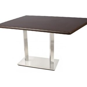Mesa IPANEMA, acero inoxidable, tapa 120 x 80 cms. Color a elegir, Tableros 120x80 cms: WERZALIT SM - WENGUÉ 103
