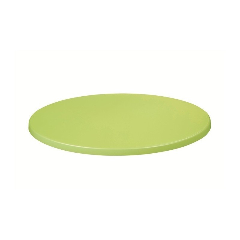 Mesa IPANEMA, alta, acero inoxidable, base de 110 cms y tapa 60 cms. Color a elegir, Tableros de 60 cms: TOPALIT - VERDE LIMA 408 - Imagen 2