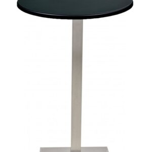 Mesa IPANEMA, alta, acero inoxidable, base de 110 cms y tapa 70 cms. Color a elegir, Tableros de 70 cms: WERZALIT SM - NEGRO 55