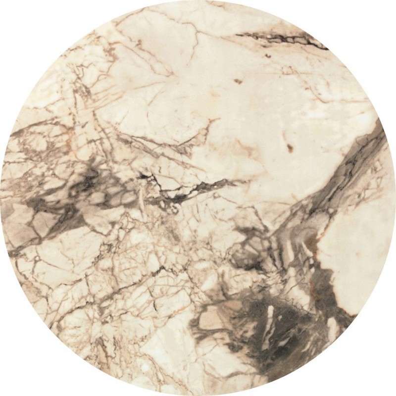 Mesa IPANEMA, alta, acero inoxidable, base de 110 cms y tapa 70 cms. Color a elegir, Tableros de 70 cms: WERZALIT SM - MARBLE ALMERIA 209 - Imagen 2