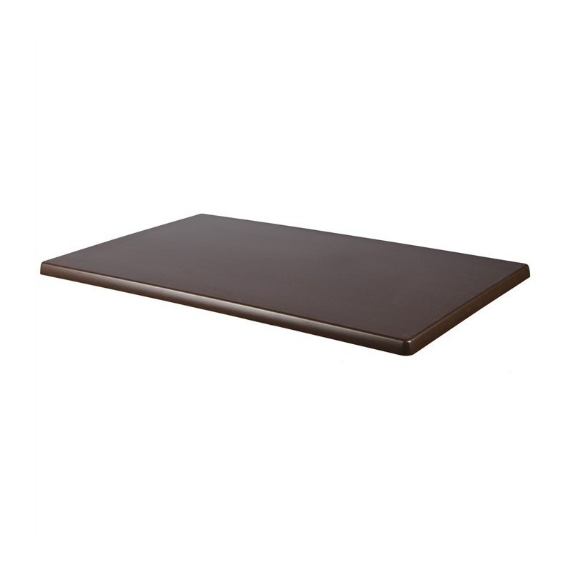 Mesa IPANEMA, alta, acero inoxidable, tapa 110 x 70 cms. Color a elegir, Tableros 110x70 cms: WERZALIT SM - WENGUE 103 - Imagen 2