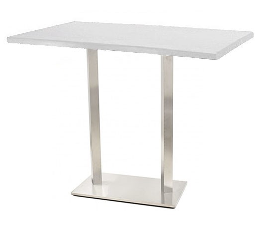Mesa IPANEMA, alta, acero inoxidable, tapa 110 x 70 cms. Color a elegir, Tableros 110x70 cms: WERZALIT SM - KABANA RED 271
