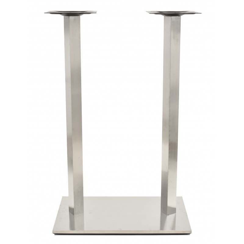 Mesa IPANEMA, alta, acero inoxidable, tapa 110 x 70 cms. Color a elegir, Tableros 110x70 cms: WERZALIT SM - MONTPELLIER 214