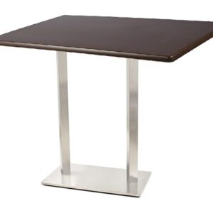 Mesa IPANEMA, alta, acero inoxidable, tapa 120 x 80 cms. Color a elegir, Tableros 120x80 cms: WERZALIT SM - WENGUÉ 103