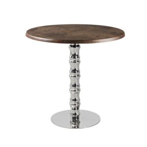 Mesa KARNAK, acero inox., tapa de 70 cms. Color a elegir, Tableros de 70 cms: WERZALIT SM - MARRÓN ÓXIDO 223