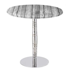 Mesa LUXOR, acero inox., tapa de 60 cms. Color a elegir, Tableros de 60 cms: WERZALIT ALEMANIA - ANTIQUE WHITE 202