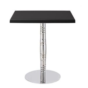 Mesa LUXOR, acero inox., tapa de 60x60 cms. Color a elegir, Tableros de 60x60 cms: WERZALIT SM - NEGRO 55