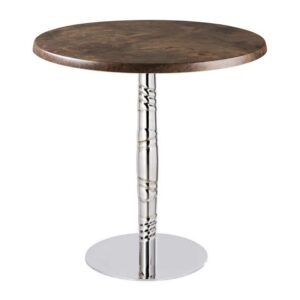 Mesa LUXOR, acero inox., tapa de 70 cms. Color a elegir, Tableros de 70 cms: WERZALIT SM - MARRÓN ÓXIDO 223
