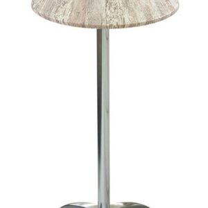 Mesa MILAN, alta, aluminio, 4 radios, base de 110 cms y tapa 60 cms. Color a elegir, Tableros de 60 cms: WERZALIT SM - MONTPELLIER 214