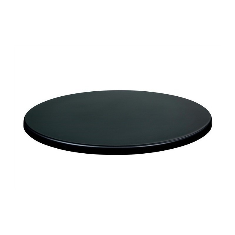 Mesa MILAN, aluminio, 4 radios, base de 72 cms y tapa 60 cms. Color a elegir, Tableros de 60 cms: WERZALIT SM - NEGRO 55 - Imagen 3