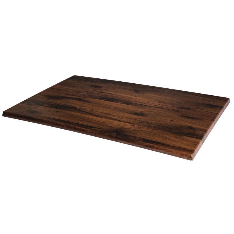 Mesa MILAN, aluminio, tapa 110 x 70 cms. Color a elegir, Tableros 110x70 cms: WERZALIT SM - ROBLE ANTIGUO 316 - Imagen 2