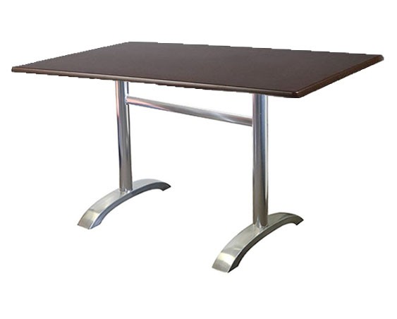 Mesa MILAN, aluminio, tapa 110 x 70 cms. Color a elegir, Tableros 110x70 cms: WERZALIT SM - WENGUE 103