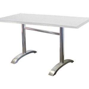 Mesa MILAN, aluminio, tapa 120 x 80 cms. Color a elegir, Tableros 120x80 cms: WERZALIT SM - BLANCO 01