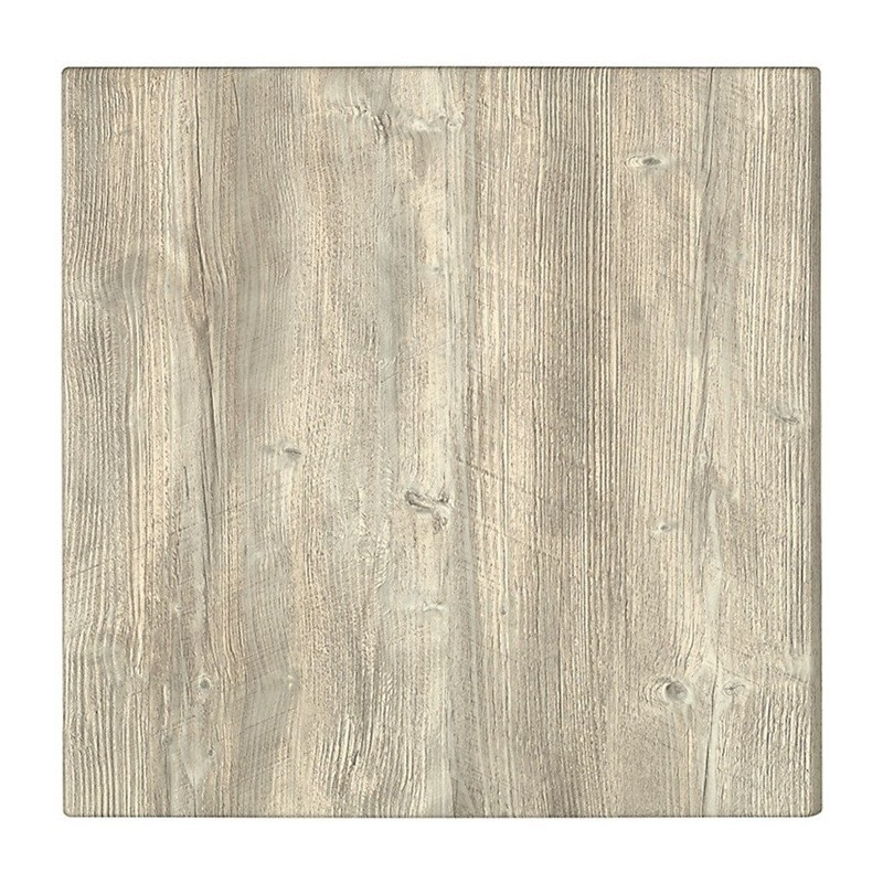 Mesa BOHEME, negra, base de 72 cms y tapa de 70 x 70 cms. Color a elegir, Tableros de 70x70 cms: WERZALIT SM - PONDEROSA BLANCO 178 - Imagen 2