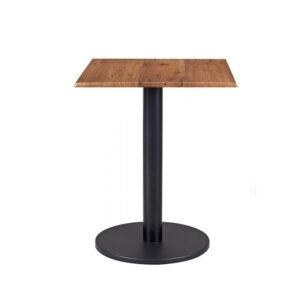 Mesa BOHEME, negra, base de 72 cms y  tapa de 70 x 70 cms. Color a elegir, Tableros de 70x70 cms: WERZALIT ALEMANIA - ROBLE ANTIGUO 306