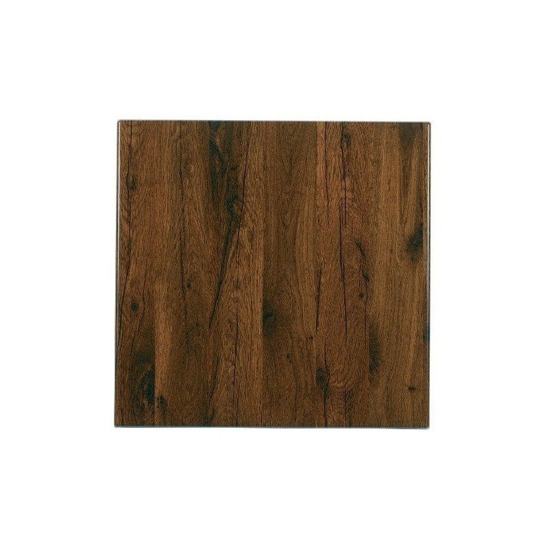 Mesa BOHEME, negra, base de 72 cms y tapa de 70 x 70 cms. Color a elegir, Tableros de 70x70 cms: WERZALIT ALEMANIA - ROBLE ANTIGUO 306 - Imagen 3