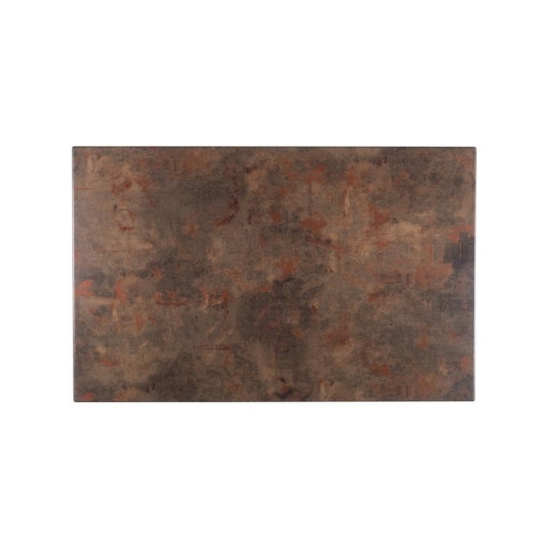 Mesa IPANEMA, acero inoxidable, tapa 110 x 70 cms. Color a elegir, Tableros 110x70 cms: WERZALIT SM - MARRÓN ÓXIDO 223 - Imagen 2