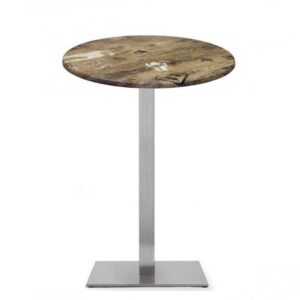 Mesa RHIN, alta, acero inoxidable, base de 110 cms y tapa 60 cms. Color a elegir, Tableros de 60 cms: WERZALIT SM - EX WORKS 122