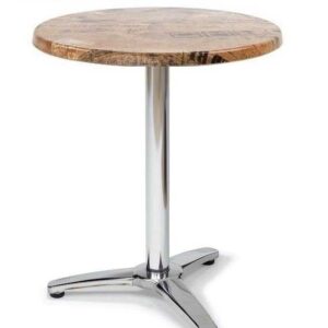 Mesa ROMA, aluminio, 3 radios, base de 70 cms y tapa 60 cms. Color a elegir, Tableros de 60 cms: WERZALIT SM - EX WORKS 122