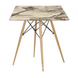 Mesa TOWER, madera, base de 71 cms y tapa de 60 x 60 cms. Color a elegir, Tableros de 60x60 cms: WERZALIT SM - MARBLE ALMERIA 209