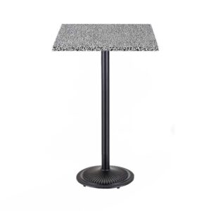Mesa alta ARNO, negra, base de 110 cms y tapa de 60x60 cms. Color a elegir, Tableros de 60x60 cms: WERZALIT ALEMANIA - PIAZZA 102
