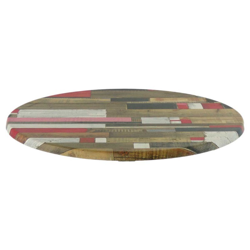Mesa alta ARNO, negra, base de 110 cms y tapa de 60 cms. Color a elegir, Tableros de 60 cms: WERZALIT SM - KABANA RED 271 - Imagen 2