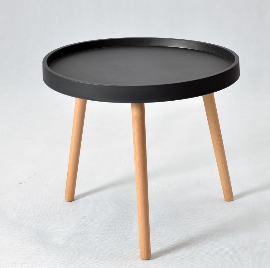 Mesa ANNIA ( M ), baja, madera, polipropileno negro - Imagen 2