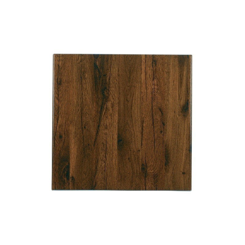 Mesa ARNO, negra, base de 72 cms y tapa de 80x80 cms. Color a elegir, Tableros de 80x80 cms: WERZALIT SM - MARRÓN ÓXIDO 223 - Imagen 2