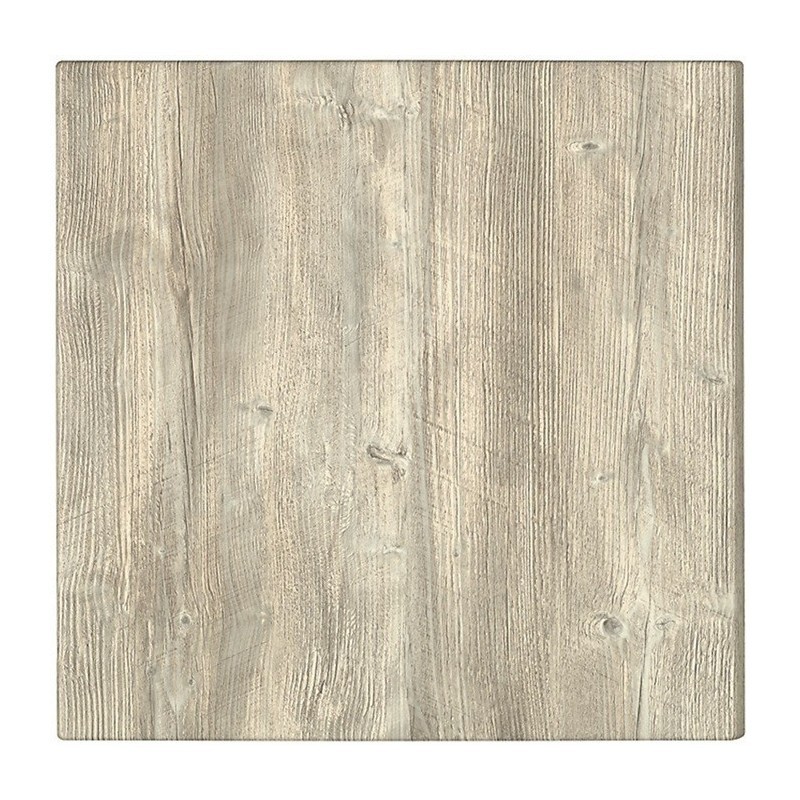 Mesa ARNO, negra, base de 72 cms y tapa de 80x80 cms. Color a elegir, Tableros de 80x80 cms: WERZALIT SM - PONDEROSA BLANCO 178 - Imagen 2