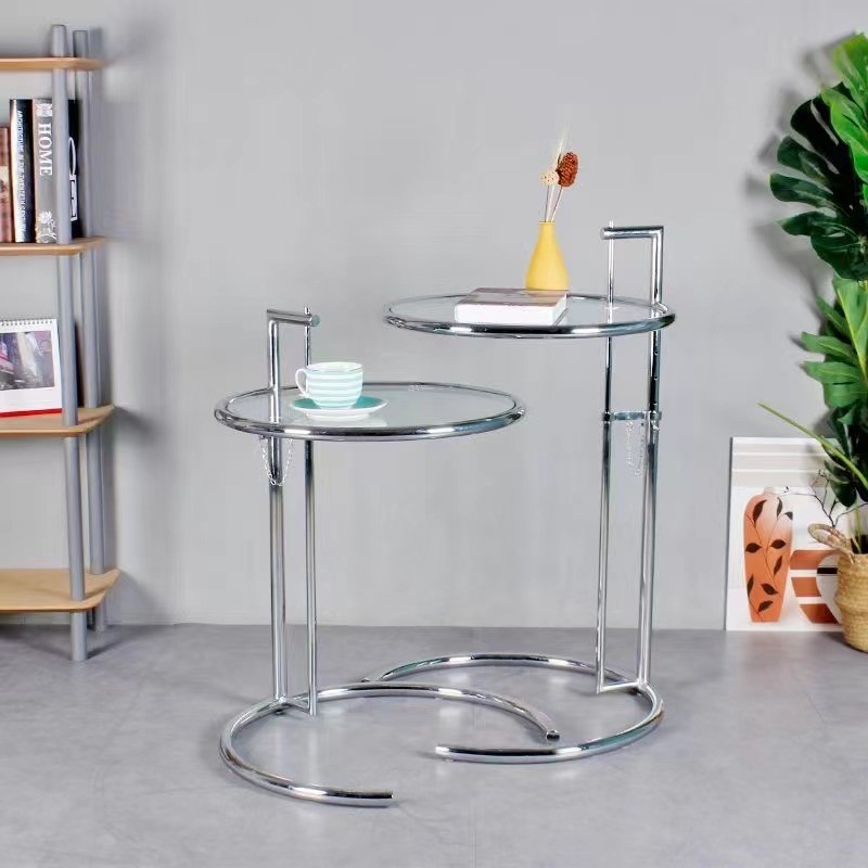 Mesa EG NEW, regulable, acero inoxidable y cristal, 50 cms de diámetro - Imagen 2