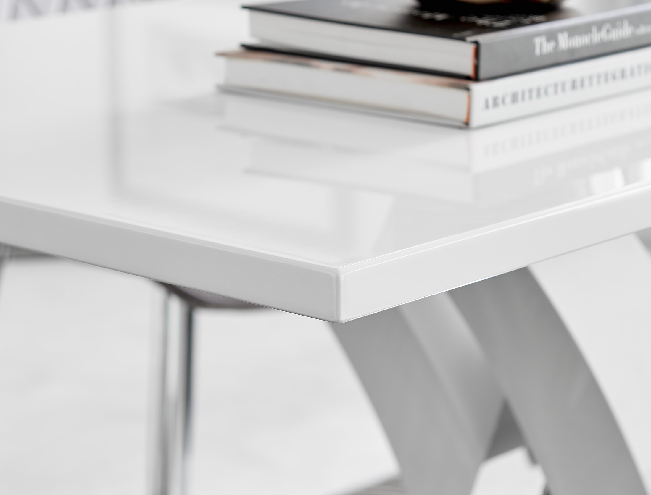 Mesa PATRICIA, acero inoxidable, lacada blanco, 160x90 cms - Imagen 2