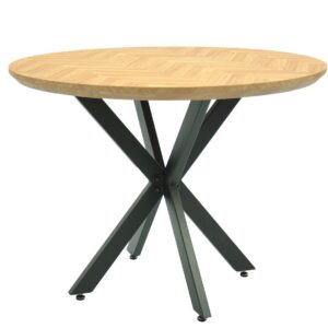 Mesa SORRENTO 100, metal, negro, tapa decor,100 cms diámetro