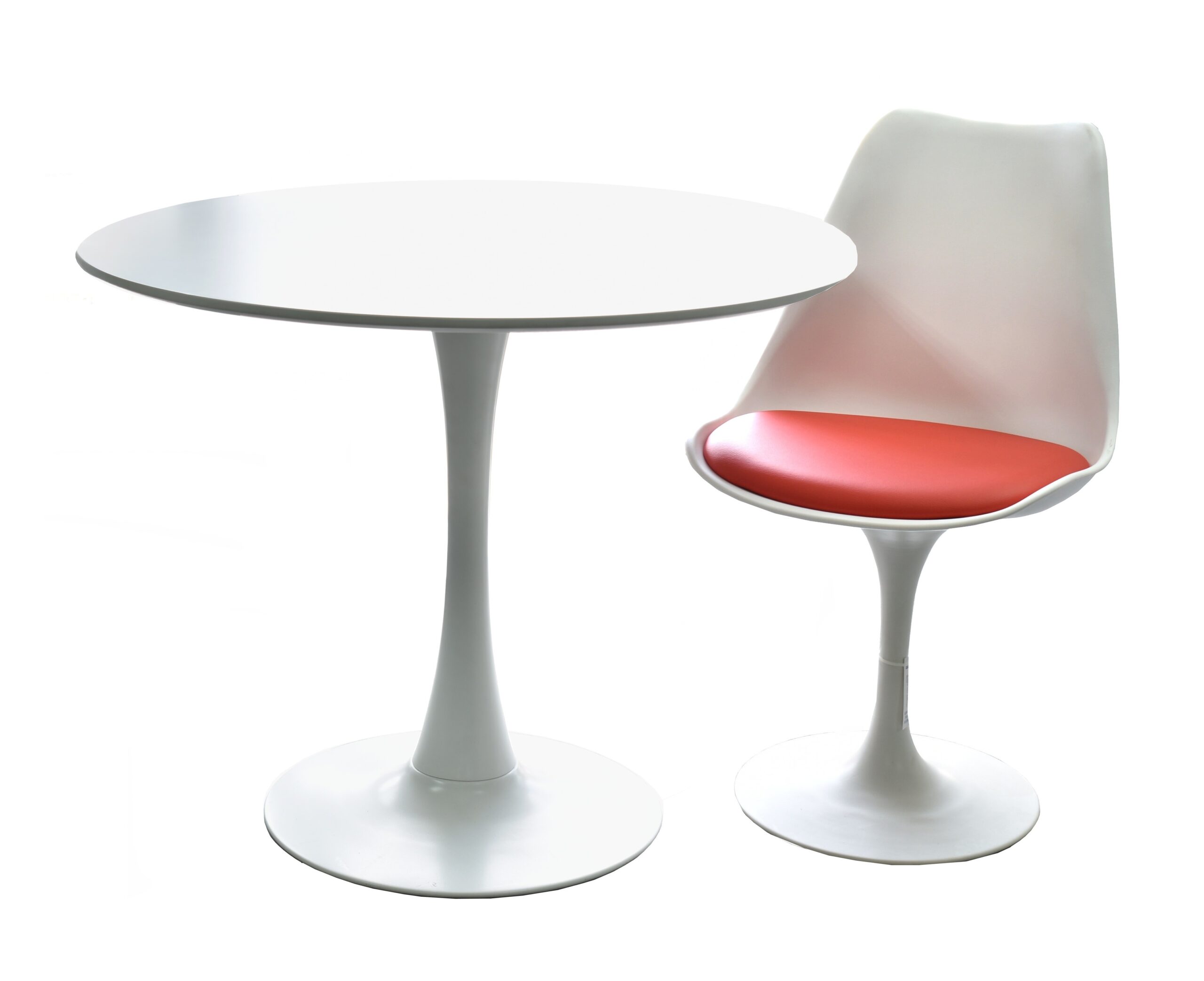Mesa TUL (TO), base de metal, tapa lacada blanca, 80 cms de diámetro - Imagen 2
