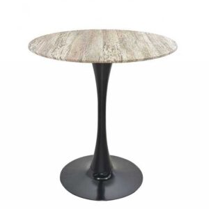 Mesa TULIP, base de 70 cms y tapa de 60 cms de diámetro. Color a elegir, Tableros de 60 cms: WERZALIT SM - MONTPELLIER 214, Base TULIP altura 70 cms: Negra
