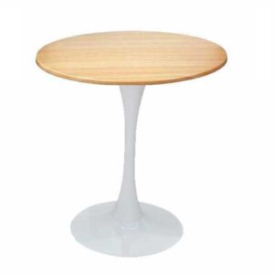 Mesa TULIP, base de 70 cms y tapa de 70 cms de diámetro. Color a elegir, Tableros de 70 cms: WERZALIT SM - HAYA 19, Base TULIP altura 70 cms: Blanca