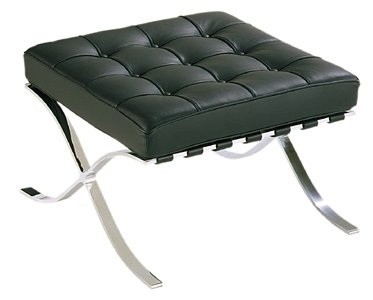 Ottoman BARNA (T), acero inoxidable, similpiel negra - Imagen 2