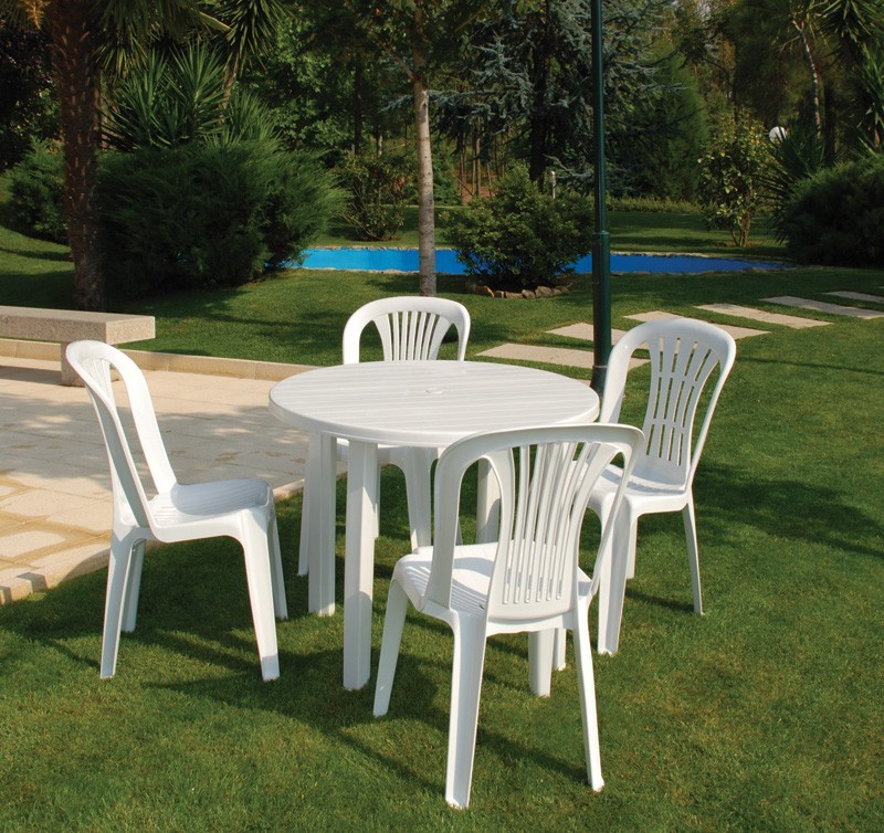 Silla CANARIAS, monoblock, apilable, blanco - Imagen 2