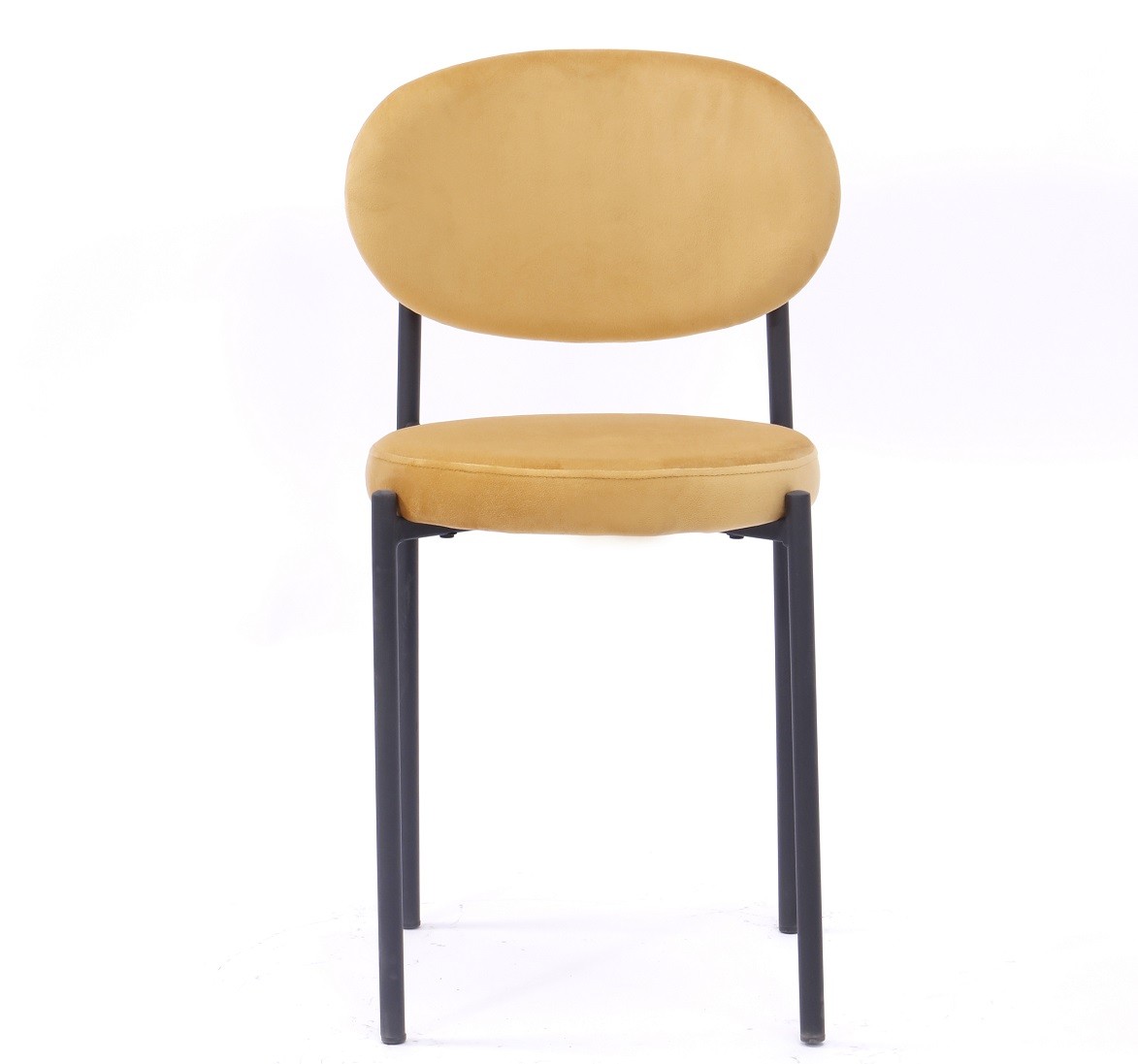 Silla KEOPS, metal, tapizado velvet amarillo - Imagen 2