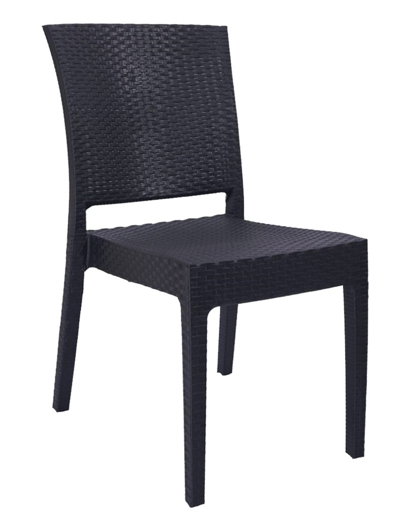 Silla LIDO, apilable, polipropileno negro