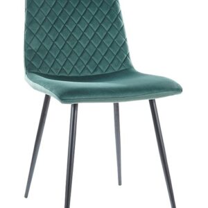 Silla LUCIA, metal, tapizado velvet verde oscuro
