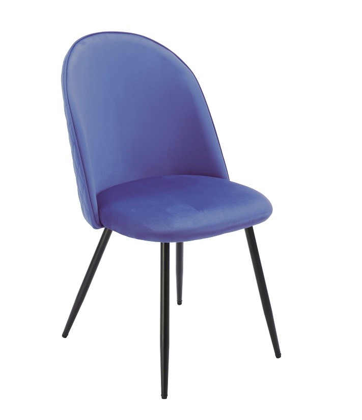 Silla MAGDA, metal, tapizado velvet azul - Imagen 4