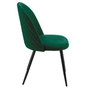 Silla MAGDA, metal, tapizado velvet verde