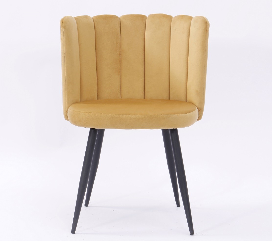 Silla RAMSÉS, metal, tapizado velvet amarillo - Imagen 2