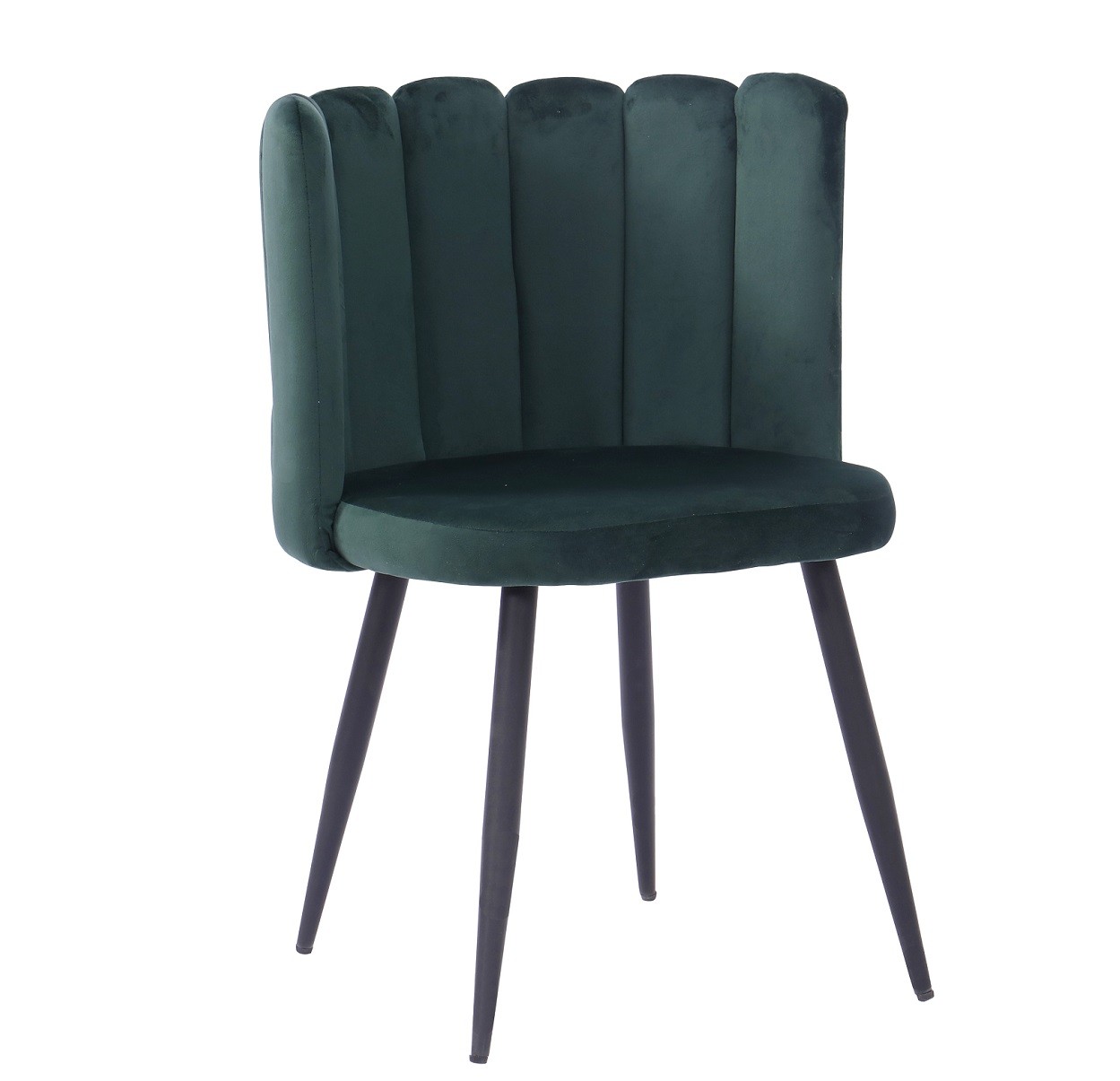 Silla RAMSÉS, metal, tapizado velvet verde oscuro