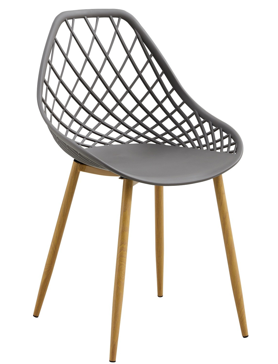 Silla STRAUSS, metal, polipropileno gris oscuro