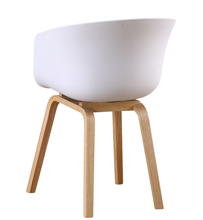 Sillón AWAK, madera curvada, polipropileno blanco - Imagen 2
