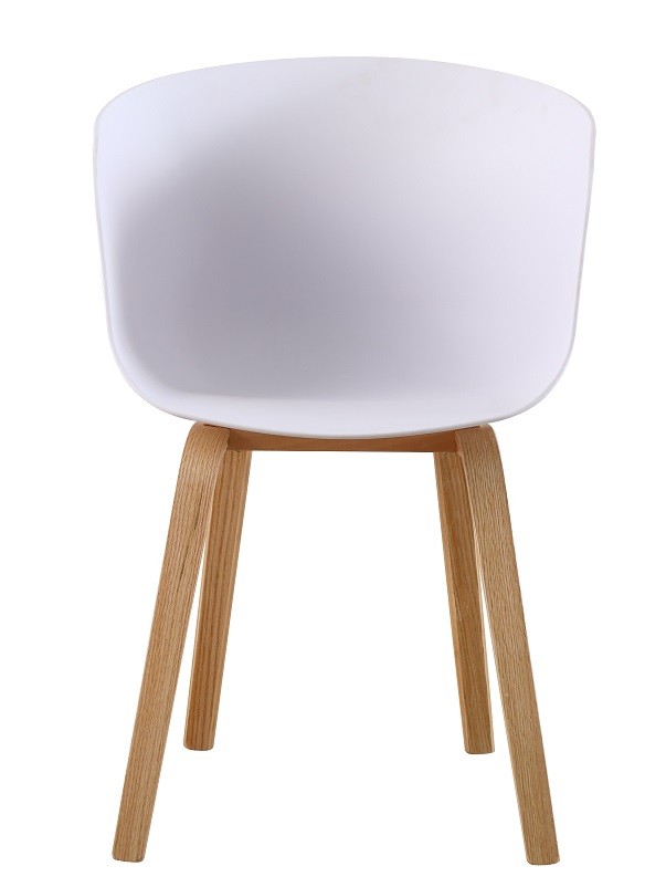 Sillón AWAK, madera curvada, polipropileno blanco - Imagen 3