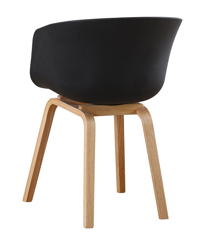 Sillón AWAK, madera curvada, polipropileno negro - Imagen 2
